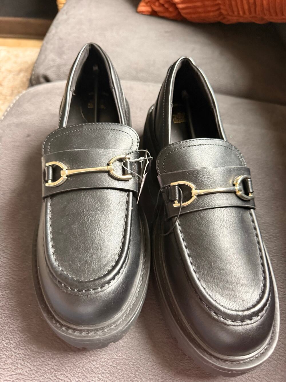 Wild Fable Chapman Loafers Women’s Size 11 Black Gold Hardware Block Heel New